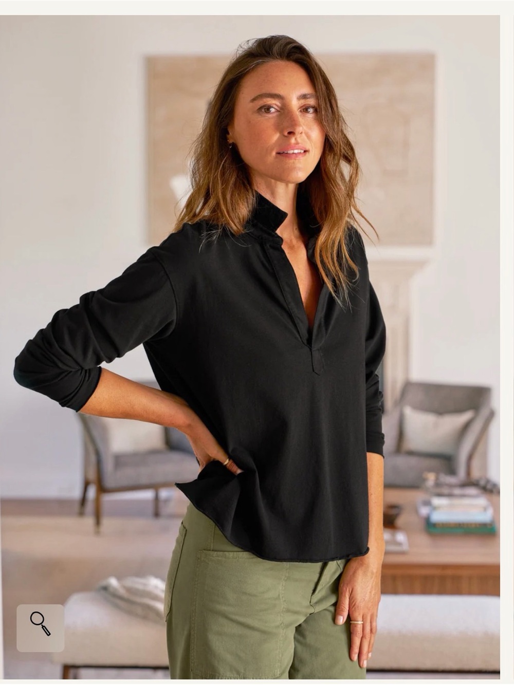 Frank & Eileen Black Popover Henley